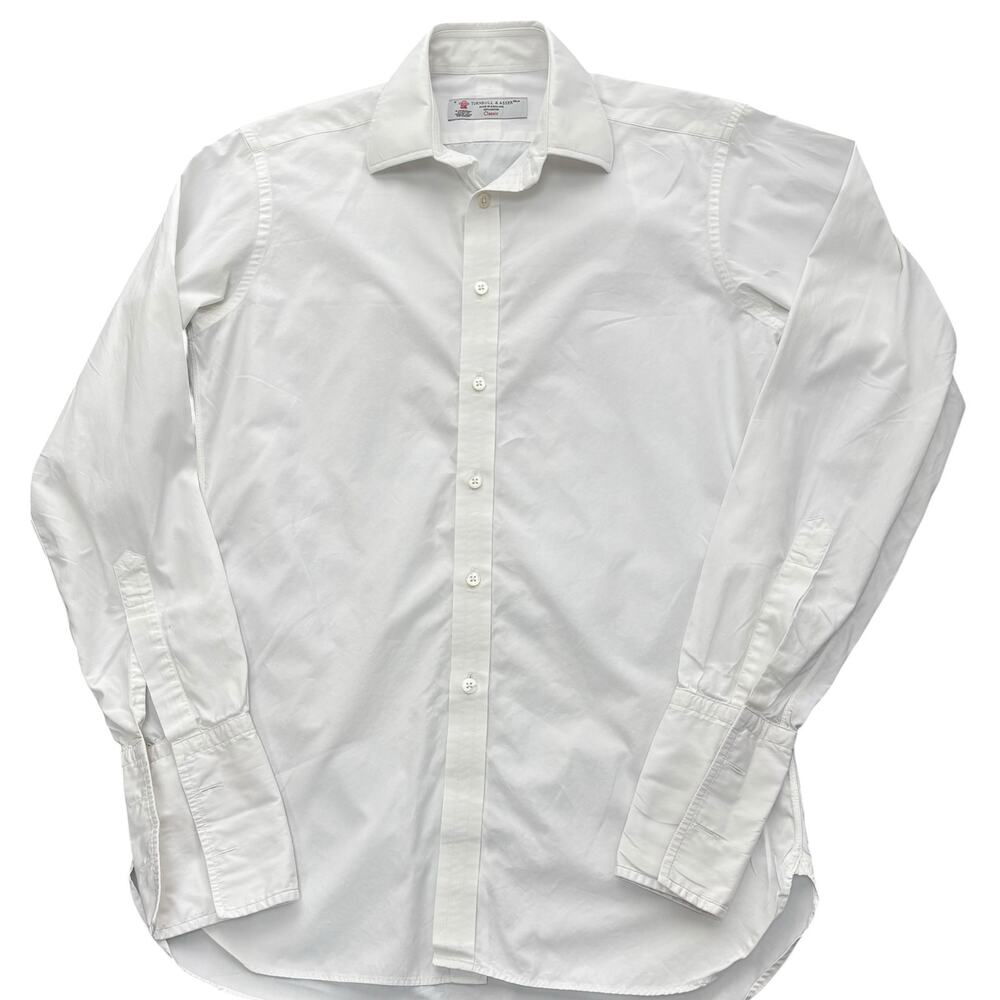 Turnbull & Asser Shirt 15 38cm White French Cuff Classic Spread Collar England